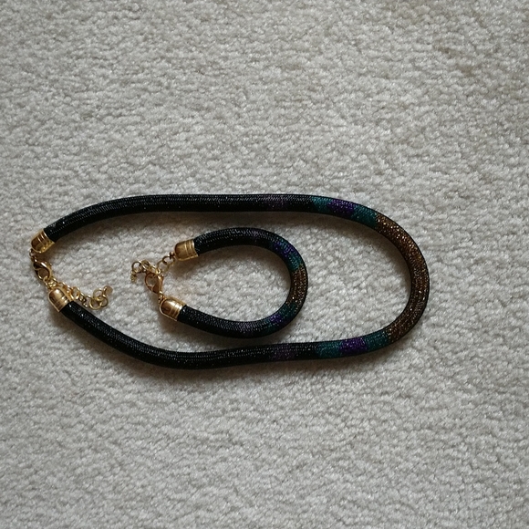 Mesh encased beads necklace & bracelet - Picture 1 of 4